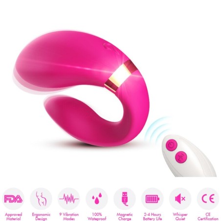 Armony - Vibratore Fucsia a Mezzaluna per Coppia con Telecomando