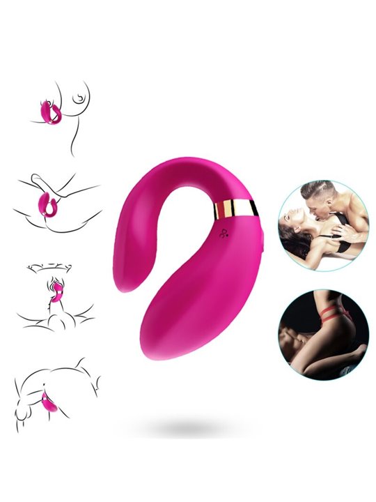 Armony - Fuchsia Crescent Vibrator for Couple with Remote Control