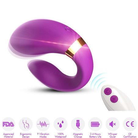 Armony - Vibratore Viola a Mezzaluna per Coppia con Telecomando