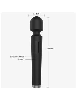 Armony x Power - Vibratore Massaggiatore Wand Nero 7 Vibrazioni 30 Cm