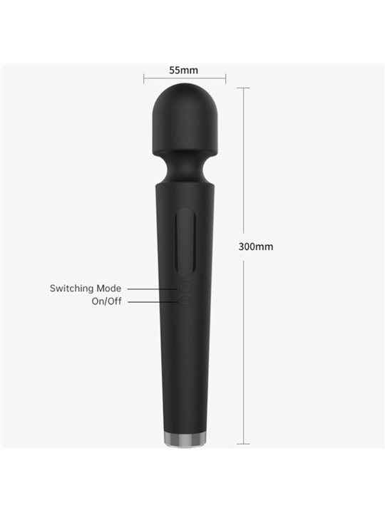 Armony x Power - Vibratore Massaggiatore Wand Nero 7 Vibrazioni 30 Cm