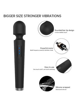 Armony x Power - Vibratore Massaggiatore Wand Nero 7 Vibrazioni 30 Cm