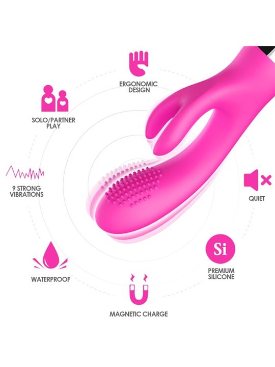 Armony - Vibratore Rabbit in Silicone Fucsia 18 Vibrazioni
