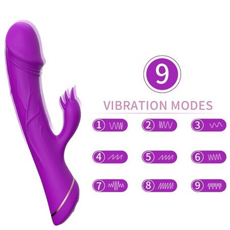 Armony - Vibratore Dildo Rabbit Realistico in Silicone Viola
