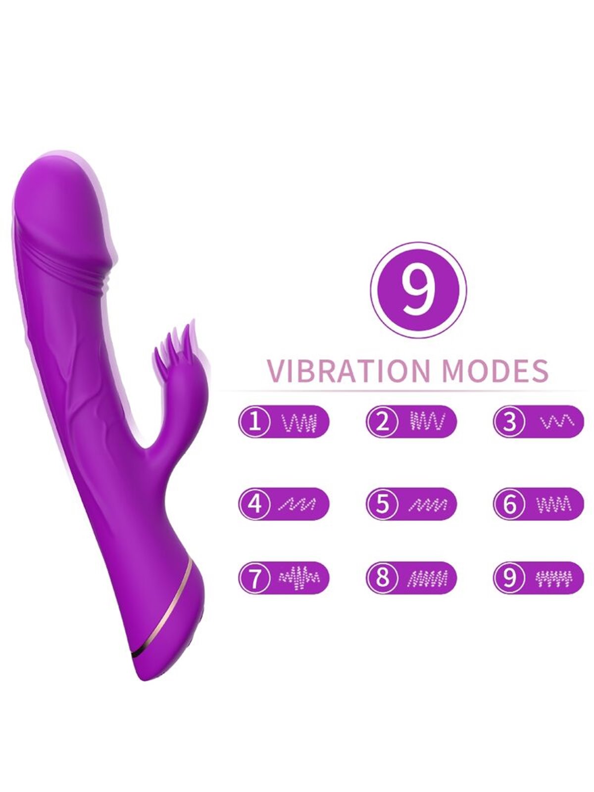 Armony - Purple Silicone Realistic Rabbit Dildo Vibrator