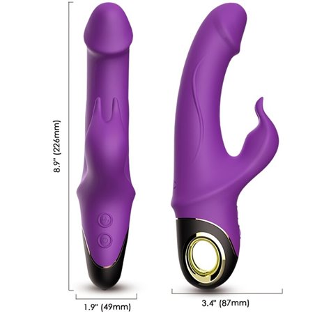 Armony Meteor - Purple Silicone Rotating Rabbit Dildo Vibrator