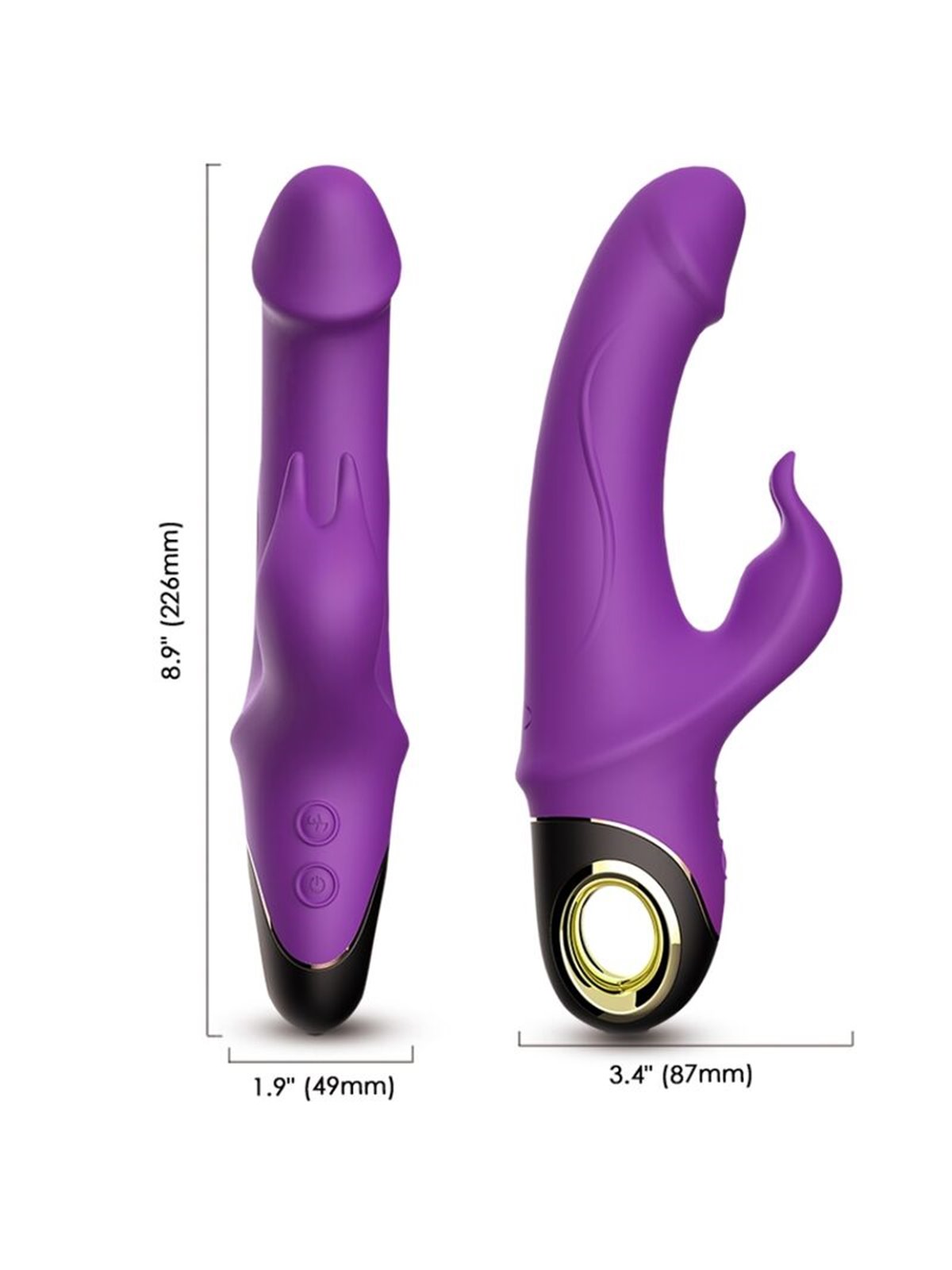 Armony Meteor - Vibratore Dildo Rabbit Rotatore in Silicone Viola