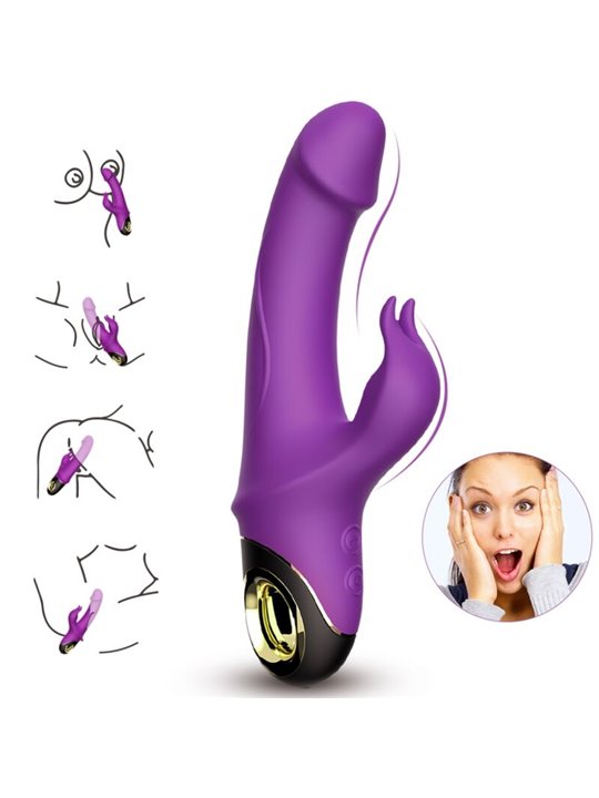 Armony Meteor - Purple Silicone Rotating Rabbit Dildo Vibrator