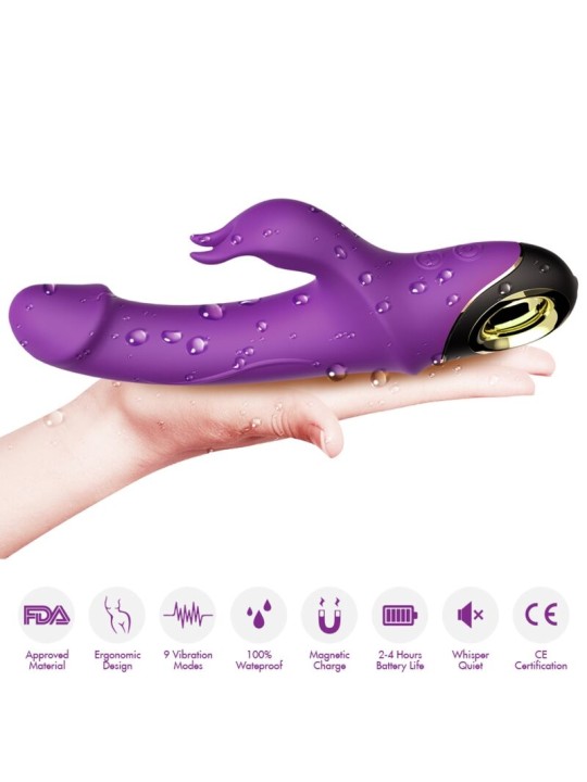 Armony Meteor - Purple Silicone Rotating Rabbit Dildo Vibrator