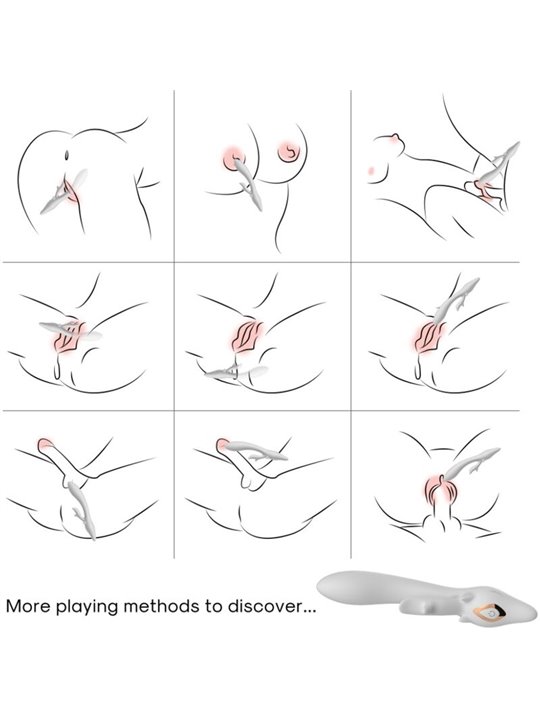 Armony Elk - Vibratore Rabbit Curvo in Silicone Rosso