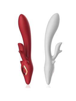 Armony Elk - Vibratore Rabbit Curvo in Silicone Rosso