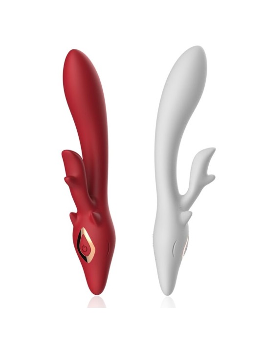 Armony Elk - Vibratore Rabbit Curvo in Silicone Rosso