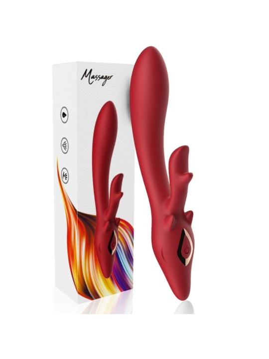 Armony Elk - Vibratore Rabbit Curvo in Silicone Rosso