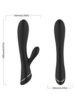Armony - Vibratore Rabbit in Silicone Nero 9 Vibrazioni