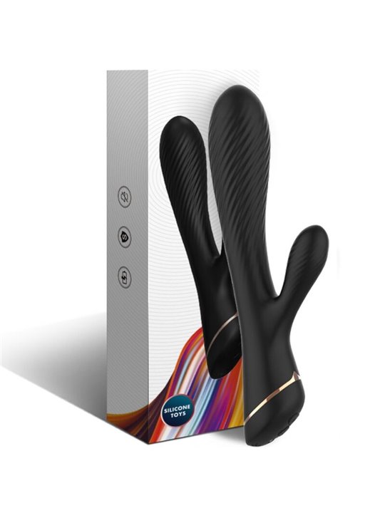 Armony - Vibratore Rabbit in Silicone Nero 9 Vibrazioni