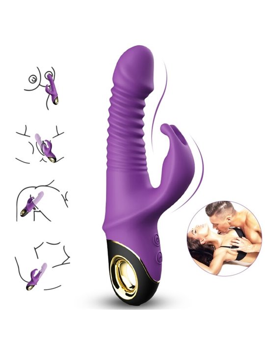 Armony Zing - Multifunctional Silicone Rabbit Dildo Vibrator Purple