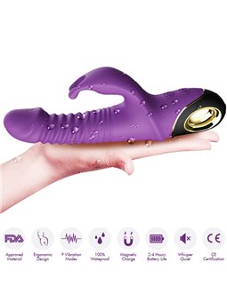 Armony Zing - Multifunctional Silicone Rabbit Dildo Vibrator Purple