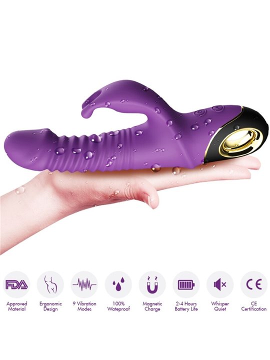 Armony Zing - Vibratore Dildo Rabbit Multifunzione in Silicone Viola