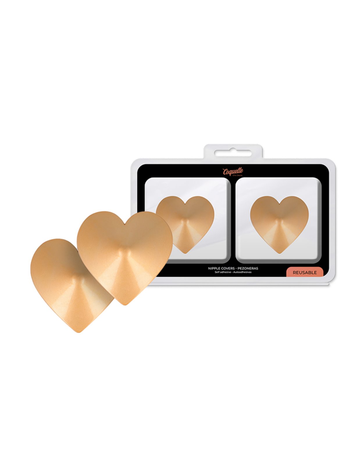 Coquette Chic Desire - Heart Shaped Golden Nipple Covers