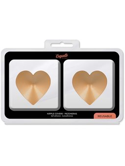 Coquette Chic Desire - Heart Shaped Golden Nipple Covers