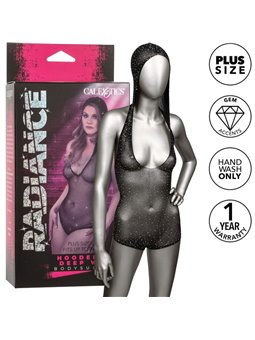 Calexotics Radiance - Body a Rete con Strass e Cappuccio Taglia Plus