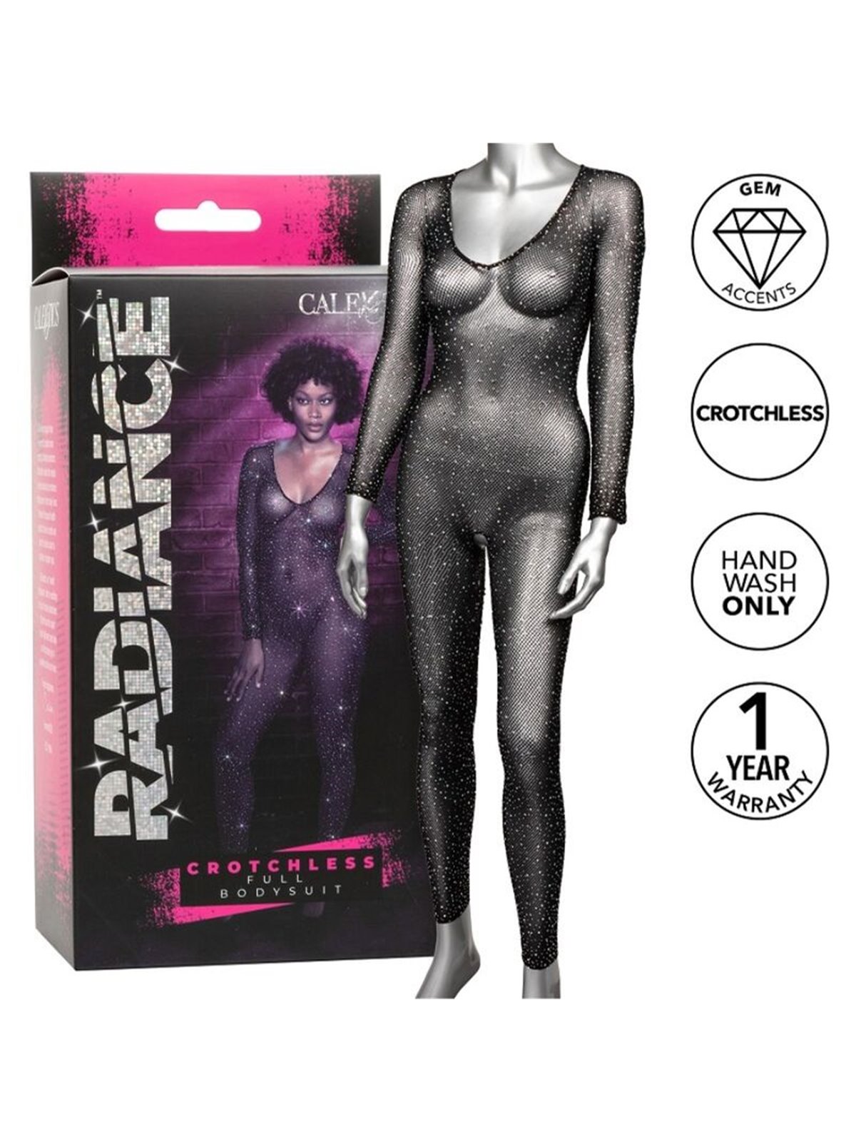 Calexotics Radiance - One-piece bodysuit with open crotch Size One