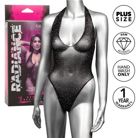 Calexotics Radiance - Body a Rete con Strass Senza Maniche Taglia Plus