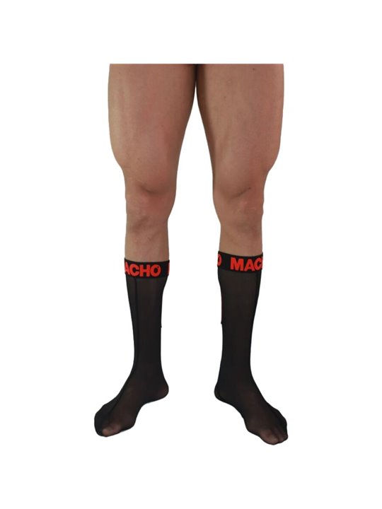 Macho - Men's Thin Socks One Size Black/Red