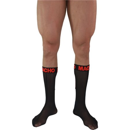 Macho - Men's Thin Socks One Size Black/Red