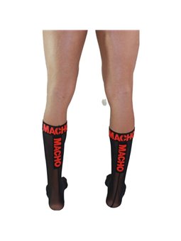 Macho - Men's Thin Socks One Size Black/Red