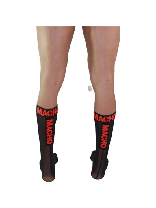 Macho - Men's Thin Socks One Size Black/Red