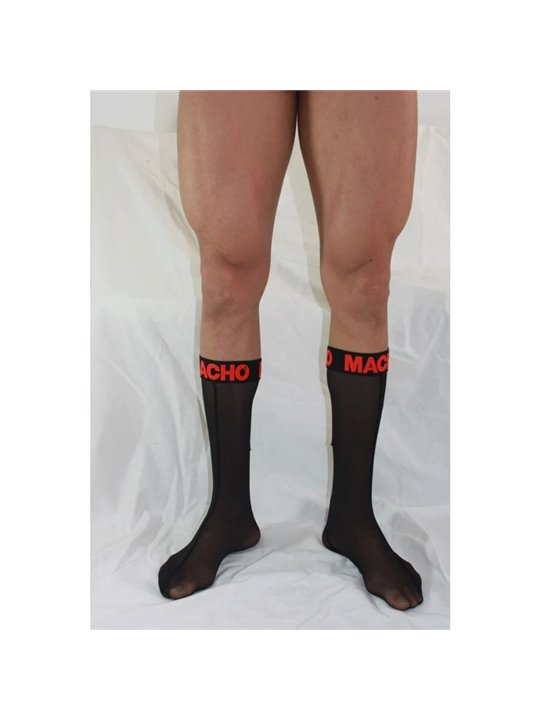 Macho - Men's Thin Socks One Size Black/Red