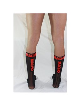 Macho - Men's Thin Socks One Size Black/Red