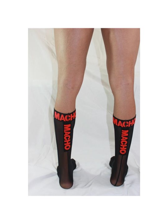 Macho - Men's Thin Socks One Size Black/Red