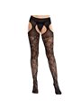 Leg Avenue - Calze in Pizzo Floreale Nere con Reggicalze
