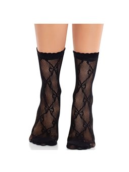 Leg Avenue - Calzini Neri in Pizzo con Fiocco in Pizzo Nero