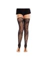 Leg Avenue - Black Floral Lace Footless Stockings