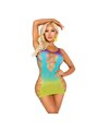 Leg Avenue - Mini Abito Blu Seamless Ombre Faux Lace-Up