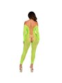 Leg Avenue - Snake Pattern Bodystocking with Open Crotch Neon Green