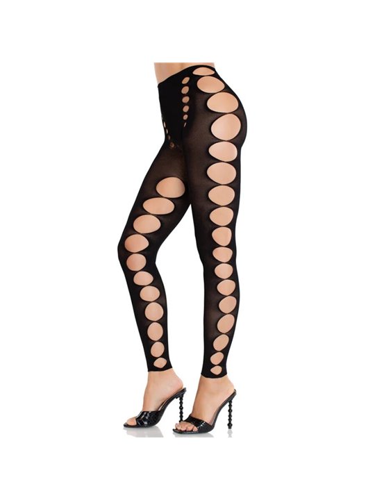 Leg Avenue - Calze Coprenti Nere senza Piedi e Senza Cuciture