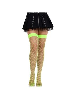 Leg Avenue - Calze a Rete Larga Verde Neon