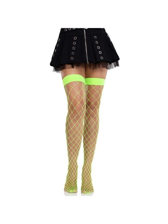 Leg Avenue - Neon Green Wide Fishnet Stockings