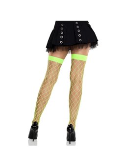 Leg Avenue - Calze a Rete Larga Verde Neon