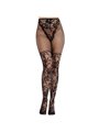 Leg Avenue Dahlia - Black Lace Detail Fishnet Stockings