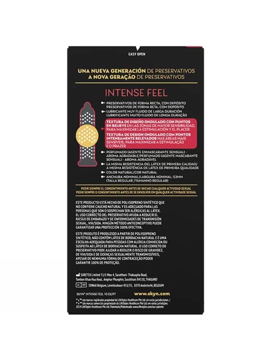 Skyn Intense Feel - Textured Wavy Latex-Free Condoms 10 Units