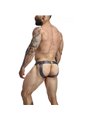 Mob Dngeon Snap Jokstrap - Sospensorio Grigio in Pelle con Catene