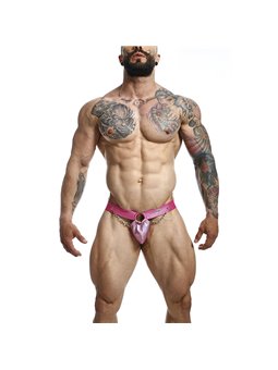Mob Dngeon Snap Jokstrap - Sospensorio Rosa in Pelle con Catene