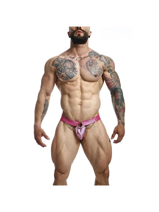 Mob Dngeon Snap Jokstrap - Sospensorio Rosa in Pelle con Catene