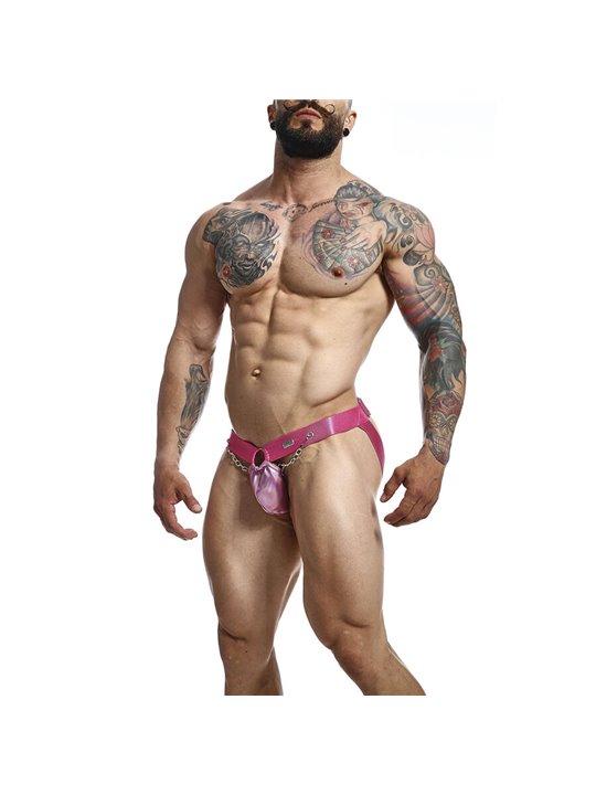 Mob Dngeon Snap Jokstrap - Sospensorio Rosa in Pelle con Catene