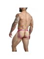Mob Dungeon Snap Jokstrap - Pink Leather Jockstrap with Chains